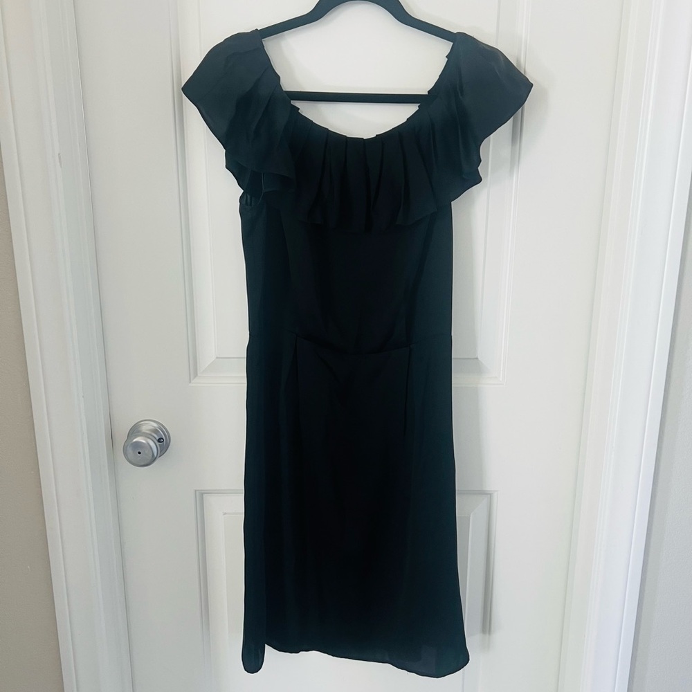 Banana Republic Silk Black Ruffle Dress size 10